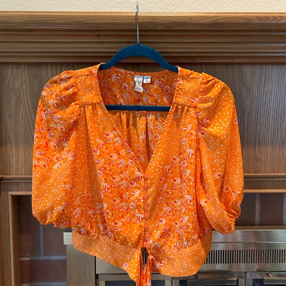 Halloween orange Joie short crop top Orange glow color Sz M - Picture 1 of 4